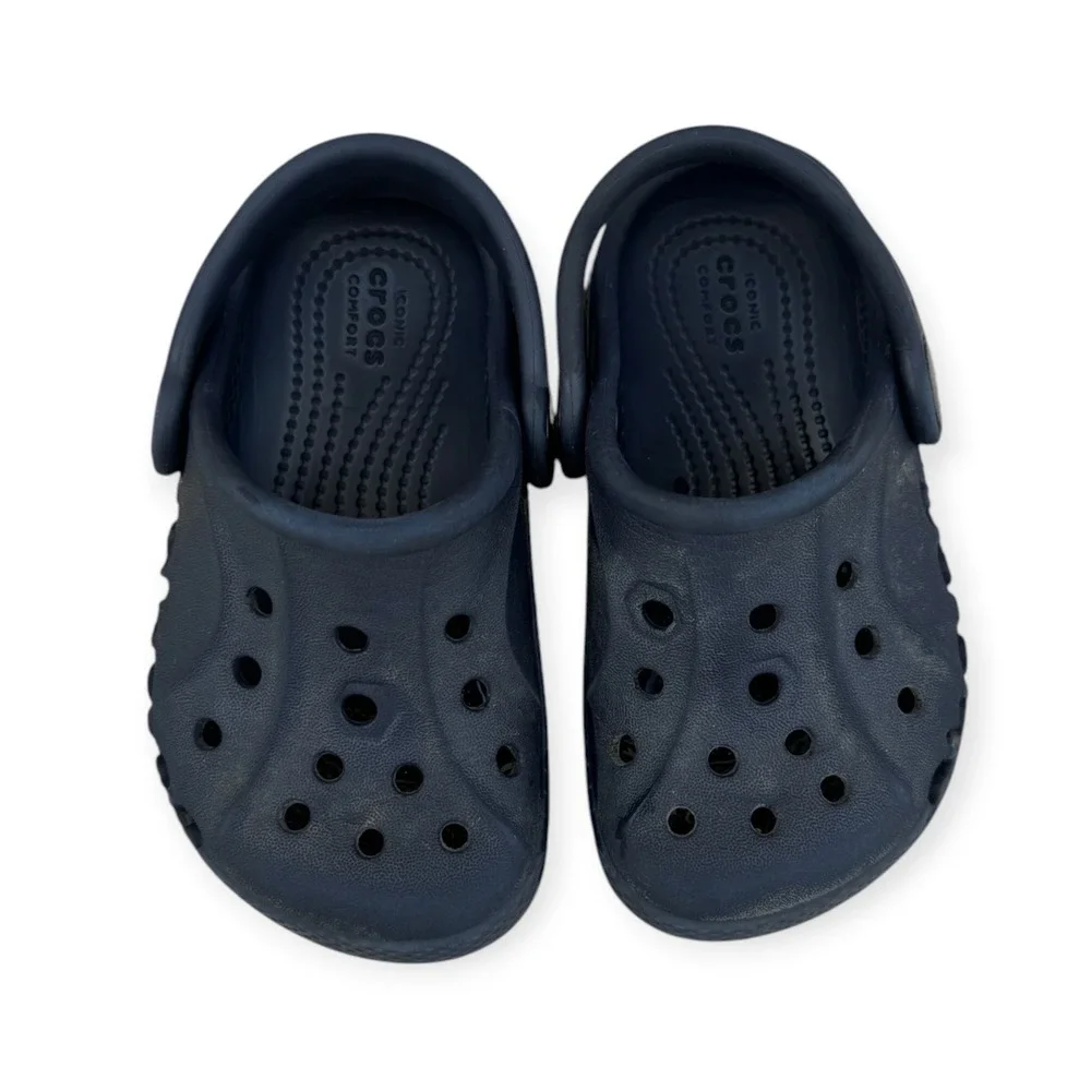 Crocs Baya Clog Navy Blue Kids Size 4/5 Slip On Water Shoes Sandals - Picture 2 of 5